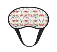 Runner - Antifaz para dormir con estampado de calavera de toro, cubierta contorneada para los ojos para dormir de lado, banda elástica ajustable