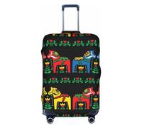 Runner - Funda protectora para maleta, diseño de caballo dala sueco, antiarañazos, protector de equipaje, 45,7 a 81,3 cm, adecuado para viajes, viajes de negocios, White, X-Large