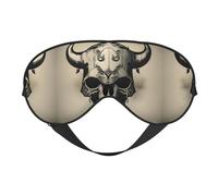 Runner - Máscara de ojos de doble cara con estampado de calavera de toro, bloqueo suave y ligero para mejorar la calidad del sueño