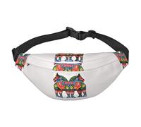 Runner - Riñonera ajustable con diseño de caballo dala sueco, riñonera grande para viaje, unisex, Black, Talla única, Mochila informal