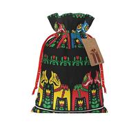 Runner Swedish Dala Horse Folk Bolsa de regalo con cordón, regalo de vacaciones, decoración para Navidad y suministros de fiesta de Halloween 4.7 x 6.9 pulgadas