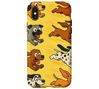 Running Cartoon Dogs Colorful Funny Pet Lover Design Carcasa para iPhone X/XS
