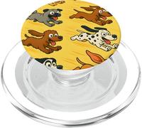 Running Cartoon Dogs Colorful Funny Pet Lover Design PopSockets PopGrip para MagSafe