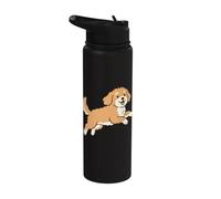 Running Cavapoo Dog Breed Mom Pet Lovers Owner Stainless Steel Insulated Water Bottle