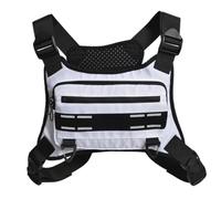 Running Chest Bag for Men - Workout Vest Phone Holder Pouch | Adjustable Reflective Fitness Bag for Hiking, Mountain Climbing, Biking, Training, Outdoor Sports, Lightweight Sling Harness for Daily