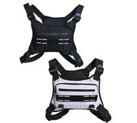 Running Chest Bag - Reflective Chest Pouch, Adjustable Breathable Sports Vest, Lightweight Storage Pack, Multi Pocket Fitness Gear, Outdoor Cycling Hiking Climbing Accessory, Men Women Equipment