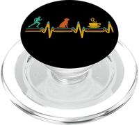 Running Coffee Club Dog Lover Heartbeat Gráfico para Corredores PopSockets PopGrip para MagSafe