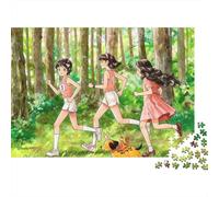 Running Girls Puzzle 1000 Piezas Reciclado Anime Style Puzzles para Boy & Girl Parent Child Juego Props Desarrolla la Inteligencia de Niños y Niñas Educativo 52x38cm/1000pcs