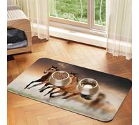 Running Horse Print,Waterproof Pet Feeding Mat,PU Leather Placemats for Cat Dog Water Bowl,Food Mats,40x60cm