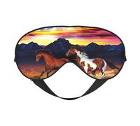 Running Horses - Máscara de seda para dormir, correa elástica, viaje y siesta, cubierta de ojos suave para viajes, yoga y siesta