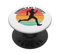 Running is My Therapy - Pantalón Deportivo para Correr, diseño Retro PopSockets PopGrip Adhesivo