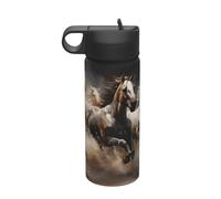 Running of the Horses - Botella de agua aislada para viajes, ocio, acero inoxidable (18 onzas), adecuada para camping, fitness, senderismo al aire libre,