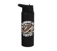 Running On Coffee Cafeine Runner Espresso Jogging Stainless Steel Insulated Water Bottle