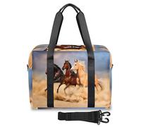 Running On The Beach Horse Travel Duffel Bags for Women Men Horse Weekend Overnight Bag 32L Large Cabin Holdall Tote Bag for Travel Sports Gym, color, (32 L) UK, Organizador de bolsas