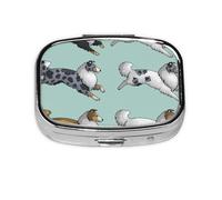 Running Rough Collie Dog - Pastillero con 2 compartimentos, organizador portátil