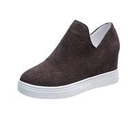 Running Sport Fitness Outdoor Women Freizeit atmungsaktiv Schuhe Mesh Frauen Slip on Sportschuhe Damen leichte Damensneaker, caqui, 42 EU