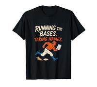 Running the Bases Tomando Nombres Béisbol Humor Diseño Gráfico Camiseta
