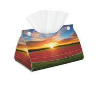 Running Track Sunset - Funda larga para caja de pañuelos de piel sintética, elegante dispensador de pañuelos para baño, sala de estar, oficina, dormitorio, uso en coche