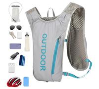 Running Vest, 5 L Hydration Backpack, Lightweight Water Pack with Reflective Strips 36 x 21 x 8 cm, transpirable Outdoor Gear for Running, Hiking, Camping, Green, Naranja, Negro, Gris