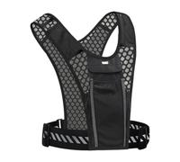 Running Vest Phone Holder, Reflective Lightweight with Pockets, Running Vest Pack Chest Pack, Vests with Phone Pocket and Water Bottle Holder for Outdoor Cycling Night Hiking Mountain