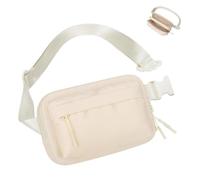 Running Waist Pack, Waterproof Waist Bag, Compact Fanny Pack, Lightweight Waist Pack, Nylon Running Belt, Adjustable Waist Pack for Workout, Running, Brown, Black, Pink, White, 8.19x5.46