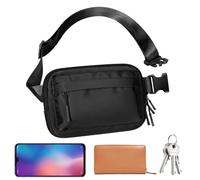 Running Waist Pack, Waterproof Waist Bag, Compact Fanny Pack, Lightweight Waist Pack, Nylon Running Belt, Adjustable Waist Pack for Workout, Running, Brown, Black, Pink, White, 8.19x5.46