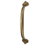 Runningfish 2 tiradores de latón macizo vintage, cobre antiguo, manijas rústicas para puerta de granero, herrajes para gabinetes de cocina (6.5 pulgadas, tono bronce)