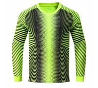 RUNQHUI Camiseta de portero de fútbol para niño, Verde neón., 11-12 Years