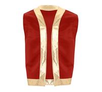 RUNQHUI - Disfraz árabe príncipe para hombre, chaleco sin mangas, disfraz oriental de Halloween, carnaval, disfraz de cosplay B, rojo L