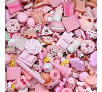 RUNRAYAY 100Pcs 3D Rosa Surtido Candy Nail Charms, Sugar Cute Nail Charms Resin Flatback Nail Art Charms for Valentine's Day Manicure DIY Crafts Accessories