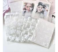 runrayay 100Pcs KPOP Photocard Sleeves, Laser Flashing Card Sleeves Bowknot Card Sleeves Trading Card Protector for Photocard Mini Polaroid KPOP Photo Cards