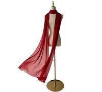 RUNRAYAY 142 Inch Womens Scarf Shawl Chiffon Bridal Soft Wrap Chiffon Ribbon Scarf Shawls and Wraps for Evening Dresses - Red