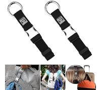runrayay 2PCS Add a Bag Luggage Strap Jacket Gripper, Heavy Duty Luggage Straps Carry-on Baggage Suitcase Straps Belts Travel Accessories,Carry Your Extra Bags (Black)