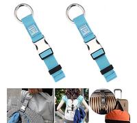 runrayay 2PCS Add A Bag Luggage Strap Jacket Gripper, Hook Baggage Suitcase Straps Belts Travel Accessories, Blue