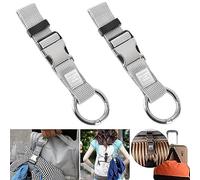 runrayay 2PCS Add-A-Bag Luggage Strap Jacket Gripper, Luggage Straps Baggage Suitcase Belts Travel Accessories, Make Your Hands Free, Easy to Carry Your Extra Bags, Grey