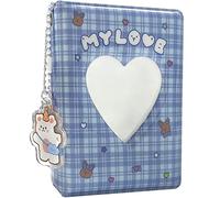runrayay 3 Pulgadas Carpeta de Fotos KPOP Photocard, Cuadros Azules KPOP Photocard Holder Book, Carpeta de Tarjetas con 40 Bolsillos