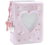 runrayay 3 Pulgadas Gato Encantador KPOP Photocard Holder Libro con Colgante, 40 Mini álbum de Bolsillo, KPOP álbum de Fotos Photocard Holder Amor álbum de Fotos Hueco, Rosa