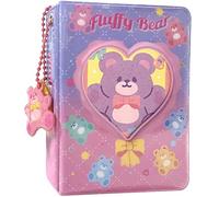 runrayay 40 Bolsillos 3 Pulgadas Mini álbum de Fotos con Colgante, Oso Morado Amor corazón Hueco KPOP Photocard Titular Libro y Tarjeta de Nombre para cámara Fujifilm Instax