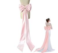 RUNRAYAY 59 "elegante cola de lazo grande extraíble para vestido de novia, disfraz de Halloween de satén grande desmontable rosa para mujer