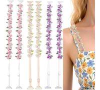 RUNRAYAY 6pcs correas de sujetador floral para mujeres, correa decorativa de encaje de flores, correas de sujetador floral invisible extraíbles reemplazo para un vestido/sujetador sin tirantes, un