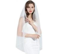 RUNRAYAY Bridal Veil 1 Tier Wedding Veil with Comb, Fingertip and Waltz Length Bridal Veil for Wedding and Makeup Ball, Bride to Be Gift, Bridal Shower - B