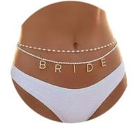 RUNRAYAY Bride Body Chain, Waterproof Pearl Belly Body Chain Fashion Stomach Belt Hip Bikini Jewelry for Women, A