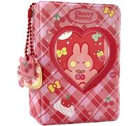 runrayay Carpeta de Tarjetas fotográficas KPOP de Conejo Rosa con Colgante, 3 Pulgadas Love Heart Hollow Photocard Holder Book Sleeves, 40 Bolsillos A5 Binder Mini álbum de Fotos para Soporte