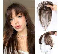 RUNRAYAY clip de mariscos, 100% de cabello humano clip de mariscos, mariscos falsos todo mariscos, con una peluca de cuerno, adecuado para el uso diario de las mujeres - marrón claro