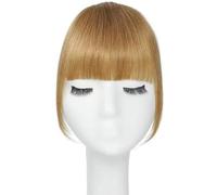 RUNRAYAY Clip In Bangs, Bangs Clube On for Women Human Hair Wispy Bangs Pieves for Women Clip en Fake Bangs Extensión para el cabello para mujeres Diario, rubio
