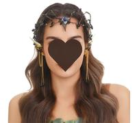 RUNRAYAY Conjunto de disfraz de cuento de hadas renacentista, pendientes de elfo con orejeras, tiara medieval decorativa de hadas sinuosas para cosplay.