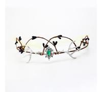 RUNRAYAY Corona de astas de hada RUNRAYAY, corona de elfo del bosque, diadema para mujer, tocado floral, halo, fotos de bodas, fiestas y festivales D