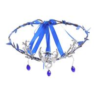 RUNRAYAY Corona de elfo azul RUNRAYAY, tocado de bosque lunar, diadema floral de elfo para accesorios de hadas, mujer, Fairycore, Renacimiento, Cosplay, fantasía, F