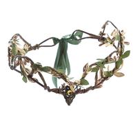 RUNRAYAY - Diadema con corona de elfos para Halloween, cosplay, diadema con corona de flores de hada, puños, disfraz renacentista, alas de elfo de hoja, orejeras, C