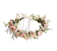 RUNRAYAY Diadema de flores rosas de hada, corona de hojas, diadema de elfo de bosque, floral de bosque para mujer, Halloween, cosplay, fotografía de fantasía, I